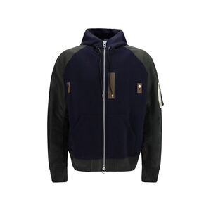 Sacai Men Cotton Blend And Twill Hoodie
